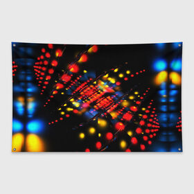 Флаг-баннер с принтом Fractal Digital 3D в Новосибирске, 100% полиэстер | размер 67 х 109 см, плотность ткани — 95 г/м2; по краям флага есть четыре люверса для крепления | abstract | abstraction | color | fractal | geometry | paitnt | psy | rdtktr | абстракция | геометрия | краски | неоновые | психоделика | фрактал