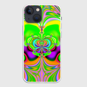 Чехол для iPhone 13 mini с принтом КИСЛОТНЫЙ ФРАКТАЛ ГЕОМЕТРИЯ в Новосибирске,  |  | abstract | abstraction | color | fractal | geometry | paitnt | psy | rdtktr | абстракция | геометрия | краски | неоновые | психоделика | фрактал