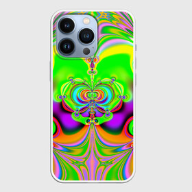 Чехол для iPhone 13 Pro с принтом КИСЛОТНЫЙ ФРАКТАЛ ГЕОМЕТРИЯ в Новосибирске,  |  | abstract | abstraction | color | fractal | geometry | paitnt | psy | rdtktr | абстракция | геометрия | краски | неоновые | психоделика | фрактал