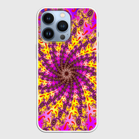 Чехол для iPhone 13 Pro с принтом НЕОНОВЫЙ РОЗОВЫЙ ФРАКТАЛ в Новосибирске,  |  | abstract | abstraction | color | fractal | geometry | paitnt | psy | rdtktr | абстракция | геометрия | краски | неоновые | психоделика | фрактал