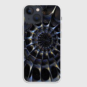 Чехол для iPhone 13 mini с принтом DARK в Новосибирске,  |  | abstract | abstraction | color | fractal | geometry | paitnt | psy | rdtktr | абстракция | геометрия | краски | неоновые | психоделика | фрактал