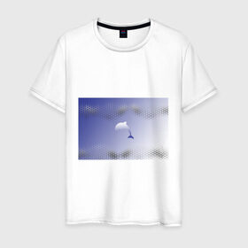 Мужская футболка хлопок с принтом Минималистичный дельфин в Новосибирске, 100% хлопок | прямой крой, круглый вырез горловины, длина до линии бедер, слегка спущенное плечо. | dolphin | minimalism | sea | дельфин | минимализм | море