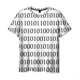 Мужская футболка 3D с принтом 101 в Новосибирске, 100% полиэфир | прямой крой, круглый вырез горловины, длина до линии бедер | 101 | binary code | machine language | programming | двоичный код | программирования