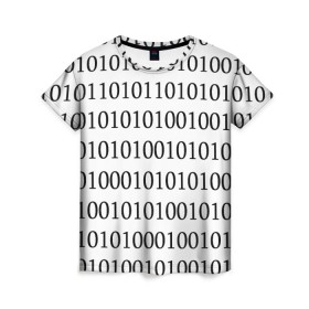 Женская футболка 3D с принтом 101 в Новосибирске, 100% полиэфир ( синтетическое хлопкоподобное полотно) | прямой крой, круглый вырез горловины, длина до линии бедер | 101 | binary code | machine language | programming | двоичный код | программирования
