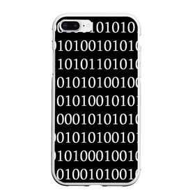 Чехол для iPhone 7Plus/8 Plus матовый с принтом Black 101 в Новосибирске, Силикон | Область печати: задняя сторона чехла, без боковых панелей | 101 | binary code | black | programming | двоичный код | программировать