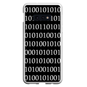 Чехол для Samsung S10E с принтом Black 101 в Новосибирске, Силикон | Область печати: задняя сторона чехла, без боковых панелей | Тематика изображения на принте: 101 | binary code | black | programming | двоичный код | программировать