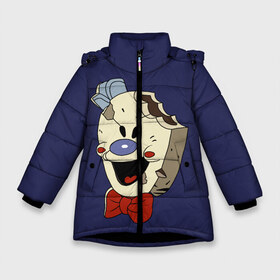 Зимняя куртка для девочек 3D с принтом Ice ScreamHorror Neighborhood в Новосибирске, ткань верха — 100% полиэстер; подклад — 100% полиэстер, утеплитель — 100% полиэстер. | длина ниже бедра, удлиненная спинка, воротник стойка и отстегивающийся капюшон. Есть боковые карманы с листочкой на кнопках, утяжки по низу изделия и внутренний карман на молнии. 

Предусмотрены светоотражающий принт на спинке, радужный светоотражающий элемент на пуллере молнии и на резинке для утяжки. | crazy | cream | halloween | horror | icescream | neighborhood | аркады | бабочка | десерт | еда | клоун | крем | крик | мороженое | мороженщик | оно | повар | род | сладкий | сладости | страшный | ужасы | улыбка | хорр