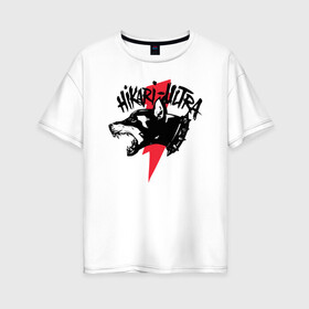 Женская футболка хлопок Oversize с принтом HIKARI-ULTRA в Новосибирске, 100% хлопок | свободный крой, круглый ворот, спущенный рукав, длина до линии бедер
 | city morgue | red bolt zillakami and sosmula | музыка | хип хоп группа