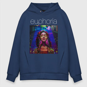 Мужское худи Oversize хлопок с принтом Euphoria в Новосибирске, френч-терри — 70% хлопок, 30% полиэстер. Мягкий теплый начес внутри —100% хлопок | боковые карманы, эластичные манжеты и нижняя кромка, капюшон на магнитной кнопке | euphoria | hunter schafer | jules vaughn | rue bennett | zendaya | джулиус | джулс вон | зендайа | зендая | ру беннет | хантер шафер | эйфория