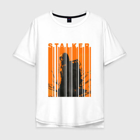 Мужская футболка хлопок Oversize с принтом STALKER 2 в Новосибирске, 100% хлопок | свободный крой, круглый ворот, “спинка” длиннее передней части | game | stalker 2 | игра | метро | припять | радиация | сталкер 2 | чернобыль