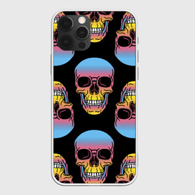 Чехол для iPhone 12 Pro Max с принтом Neon skull в Новосибирске, Силикон |  | color | grin | jaw | neon | skull | teeth | неон | оскал | пасть | цвет | череп