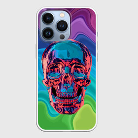 Чехол для iPhone 13 Pro с принтом Color skull в Новосибирске,  |  | color | jaw | neon | skull | teeth | vanguard | авангард | зубы | неон | пасть | цвет | череп