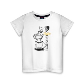Детская футболка хлопок с принтом Coffee Master в Новосибирске, 100% хлопок | круглый вырез горловины, полуприлегающий силуэт, длина до линии бедер | barista | cofe | cofee | coffe | coffee | бариста | кофе