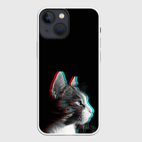 Чехол для iPhone 13 mini с принтом Glitch Cat в Новосибирске,  |  | Тематика изображения на принте: glitch | glitch cat | rgb | глитч | глич | катята | кошак | кошка | ретро кошки