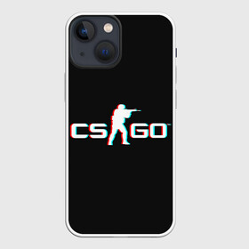 Чехол для iPhone 13 mini с принтом CSGO GLITCH LOGO в Новосибирске,  |  | Тематика изображения на принте: 1.6 | counter strike | csgo | glitch | logo shuter | trand | контр страйк | стрелялки