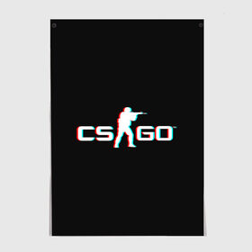 Постер с принтом CSGO GLITCH LOGO в Новосибирске, 100% бумага
 | бумага, плотность 150 мг. Матовая, но за счет высокого коэффициента гладкости имеет небольшой блеск и дает на свету блики, но в отличии от глянцевой бумаги не покрыта лаком | 1.6 | counter strike | csgo | glitch | logo shuter | trand | контр страйк | стрелялки