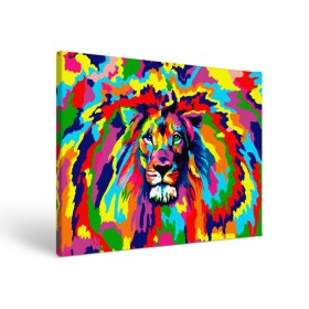 Холст прямоугольный с принтом Лев Artistic Art в Новосибирске, 100% ПВХ |  | Тематика изображения на принте: king | lion | neon | африка | голова | граффити | грива | дикий | животные | зверь | зодиак | картина | король | краски | красочный | лев | львенок | львиное | львица | неон | неоновые | радуга | радужный | рисунок