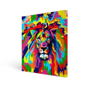 Холст квадратный с принтом Лев Artistic Art в Новосибирске, 100% ПВХ |  | king | lion | neon | африка | голова | граффити | грива | дикий | животные | зверь | зодиак | картина | король | краски | красочный | лев | львенок | львиное | львица | неон | неоновые | радуга | радужный | рисунок