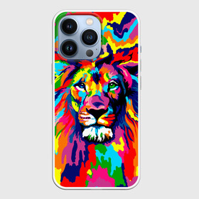 Чехол для iPhone 13 Pro с принтом Лев Artistic Art в Новосибирске,  |  | king | lion | neon | африка | голова | граффити | грива | дикий | животные | зверь | зодиак | картина | король | краски | красочный | лев | львенок | львиное | львица | неон | неоновые | радуга | радужный | рисунок