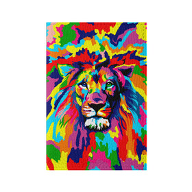 Обложка для паспорта матовая кожа с принтом Лев Artistic Art в Новосибирске, натуральная матовая кожа | размер 19,3 х 13,7 см; прозрачные пластиковые крепления | Тематика изображения на принте: king | lion | neon | африка | голова | граффити | грива | дикий | животные | зверь | зодиак | картина | король | краски | красочный | лев | львенок | львиное | львица | неон | неоновые | радуга | радужный | рисунок