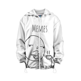 Детская куртка 3D с принтом Memes в Новосибирске, 100% полиэстер | застежка — молния, подол и капюшон оформлены резинкой с фиксаторами, по бокам — два кармана без застежек, один потайной карман на груди, плотность верхнего слоя — 90 г/м2; плотность флисового подклада — 260 г/м2 | meme | memes | мем | мемасики | мемасы | мемы