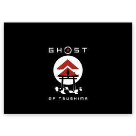 Поздравительная открытка с принтом Ghost of Tsushima в Новосибирске, 100% бумага | плотность бумаги 280 г/м2, матовая, на обратной стороне линовка и место для марки
 | game | ghost | japan | ninja | samurai | tsushima | аниме | бусидо | воина | игра | кандзи | кимоно | киото | ниндзя | осака | призрак | путь | ронин | самурай | стиль | токио | цусимы | япония | японский