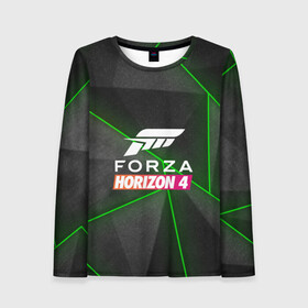 Женский лонгслив 3D с принтом Forza Horizon 4 Hi-tech в Новосибирске, 100% полиэстер | длинные рукава, круглый вырез горловины, полуприлегающий силуэт | 4 | forza | gamer | games | horizon | racing | ultimate | гонки | форза