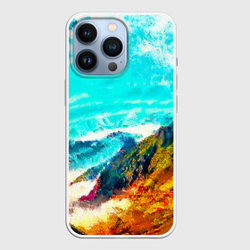 Чехол для iPhone 13 Pro с принтом Японские горы в Новосибирске,  |  | art | japan | summer | азия | акварель | восток | восход | горы | деревья | искусство | картина | краски | красочный | лес | летние | лето | мазки | небесный | облака | пейзаж | природа | разноцветные | рассвет