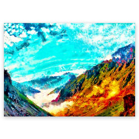 Поздравительная открытка с принтом Японские горы в Новосибирске, 100% бумага | плотность бумаги 280 г/м2, матовая, на обратной стороне линовка и место для марки
 | art | japan | summer | азия | акварель | восток | восход | горы | деревья | искусство | картина | краски | красочный | лес | летние | лето | мазки | небесный | облака | пейзаж | природа | разноцветные | рассвет