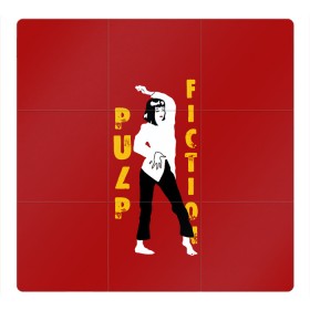 Магнитный плакат 3Х3 с принтом Pulp Fiction в Новосибирске, Полимерный материал с магнитным слоем | 9 деталей размером 9*9 см | Тематика изображения на принте: актеры | бандиты | боевик | бульварное | винсент | герои | девяностые | джулс | знаменитости | кинофильм | комедия | криминал | криминальное | лихие | логотип | миа | персонажи | преступники | ретро