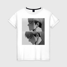 Женская футболка хлопок с принтом Oh Sangwoo в Новосибирске, 100% хлопок | прямой крой, круглый вырез горловины, длина до линии бедер, слегка спущенное плечо | killing stalking | ks | manga | oh sangwoo | sangwoo | манга | манхва | о сану | сану