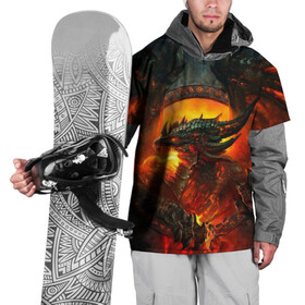 Накидка на куртку 3D с принтом Огненный Дракон  в Новосибирске, 100% полиэстер |  | Тематика изображения на принте: drag | dragon | арт | динамическое | динозавр | дракон | красивое | фантастика