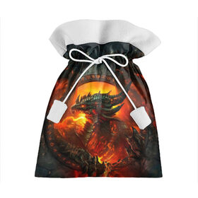 Подарочный 3D мешок с принтом Огненный Дракон в Новосибирске, 100% полиэстер | Размер: 29*39 см | Тематика изображения на принте: drag | dragon | арт | динамическое | динозавр | дракон | красивое | фантастика