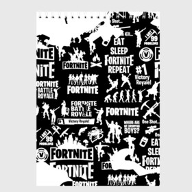 Скетчбук с принтом Fortnite в Новосибирске, 100% бумага
 | 48 листов, плотность листов — 100 г/м2, плотность картонной обложки — 250 г/м2. Листы скреплены сверху удобной пружинной спиралью | battle | kills | royale | save | season | the | twitch | world | битва | борьба | зомби | королевская | оружие | скины | стратегия | фортнайт