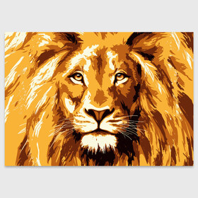 Поздравительная открытка с принтом Взгляд льва в Новосибирске, 100% бумага | плотность бумаги 280 г/м2, матовая, на обратной стороне линовка и место для марки
 | арт | грива | деко | жедтая | животные | закат | зверей | золото | кошка | лев | лето | львенок | неоновая | очки | пляж | прайд | разноцветная | солнце | тигр | узоры | царь | яркие