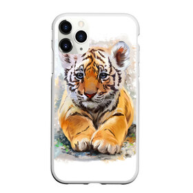 Чехол для iPhone 11 Pro Max матовый с принтом Tiger Art в Новосибирске, Силикон |  | Тематика изображения на принте: art | blue | dinamic picture | lion | tiger | white | арт | животные | картинка | лев | рисунок | тигр