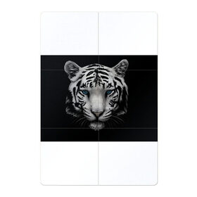 Магнитный плакат 2Х3 с принтом Белый Тигр в Новосибирске, Полимерный материал с магнитным слоем | 6 деталей размером 9*9 см | Тематика изображения на принте: tiger | животное | тигр | тигрица | чернобелый