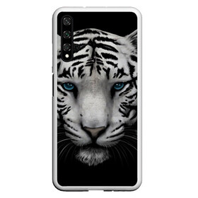 Чехол для Honor 20 с принтом Белый Тигр в Новосибирске, Силикон | Область печати: задняя сторона чехла, без боковых панелей | tiger | животное | тигр | тигрица | чернобелый
