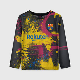 Детский лонгслив 3D с принтом FC Barcelona | La Liga pre-match shirt (2021) в Новосибирске, 100% полиэстер | длинные рукава, круглый вырез горловины, полуприлегающий силуэт
 | 0x000000123 | barca | barcelona | fcb | messi | барса | барселона | месси | фкб