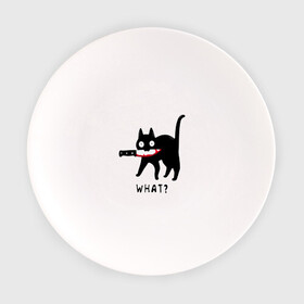 Тарелка с принтом WHAT & CAT в Новосибирске, фарфор | диаметр - 210 мм
диаметр для нанесения принта - 120 мм | art | black | black cat | cat | dark | dark cat | what | what cat | what mem | арт | вопрос | интернет мем | кот | кот арт | кот мем | кошачье лицо | кошачья мордочка | мем | нож | прикол | прикольный кот | убица | чёрный | чёрный кот