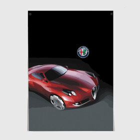 Постер с принтом Alfa Romeo в Новосибирске, 100% бумага
 | бумага, плотность 150 мг. Матовая, но за счет высокого коэффициента гладкости имеет небольшой блеск и дает на свету блики, но в отличии от глянцевой бумаги не покрыта лаком | alfa romeo | car | italy | motorsport | prestige | автоспорт | альфа ромео | италия | престиж