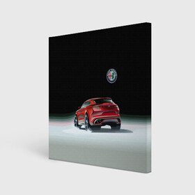 Холст квадратный с принтом Alfa Romeo в Новосибирске, 100% ПВХ |  | alfa romeo | car | italy | motorsport | prestige | автоспорт | альфа ромео | италия | престиж