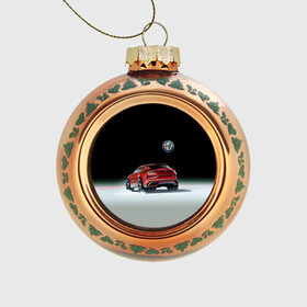 Стеклянный ёлочный шар с принтом Alfa Romeo в Новосибирске, Стекло | Диаметр: 80 мм | Тематика изображения на принте: alfa romeo | car | italy | motorsport | prestige | автоспорт | альфа ромео | италия | престиж