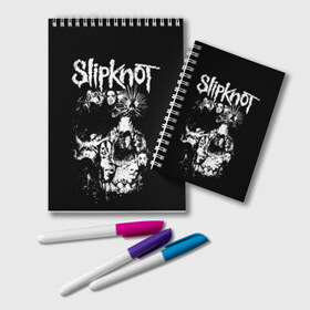 Блокнот с принтом Slipknot в Новосибирске, 100% бумага | 48 листов, плотность листов — 60 г/м2, плотность картонной обложки — 250 г/м2. Листы скреплены удобной пружинной спиралью. Цвет линий — светло-серый
 | corey taylor | rock | slipknot | кори тейлор | рок | слипкнот