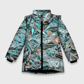 Зимняя куртка для девочек 3D с принтом Голографическая фольга в Новосибирске, ткань верха — 100% полиэстер; подклад — 100% полиэстер, утеплитель — 100% полиэстер. | длина ниже бедра, удлиненная спинка, воротник стойка и отстегивающийся капюшон. Есть боковые карманы с листочкой на кнопках, утяжки по низу изделия и внутренний карман на молнии. 

Предусмотрены светоотражающий принт на спинке, радужный светоотражающий элемент на пуллере молнии и на резинке для утяжки. | Тематика изображения на принте: casual | cosplay | crumpled | foil | holographic | metal | metall | steel | texture | wrinkled | голографическая | голография | косплей | кэжуал | метал | металл | мода | модная | мятая | обертка | разводы | смятая | сталь | текстура | фольга | 