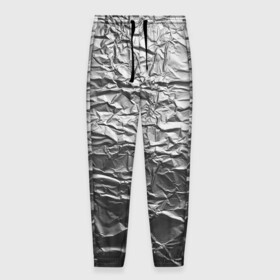 Мужские брюки 3D с принтом Фольга в Новосибирске, 100% полиэстер | манжеты по низу, эластичный пояс регулируется шнурком, по бокам два кармана без застежек, внутренняя часть кармана из мелкой сетки | защита от вышек | фольга