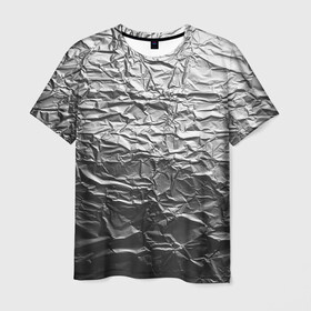 Мужская футболка 3D с принтом Фольга в Новосибирске, 100% полиэфир | прямой крой, круглый вырез горловины, длина до линии бедер | Тематика изображения на принте: защита от вышек | фольга