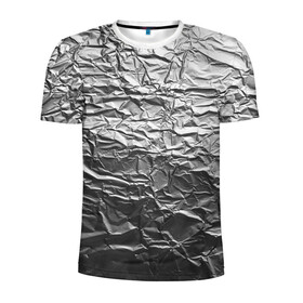 Мужская футболка 3D спортивная с принтом Фольга в Новосибирске, 100% полиэстер с улучшенными характеристиками | приталенный силуэт, круглая горловина, широкие плечи, сужается к линии бедра | Тематика изображения на принте: защита от вышек | фольга