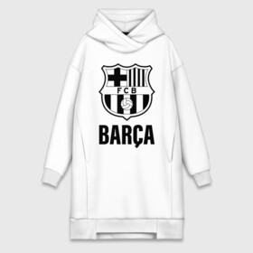 Платье-худи хлопок с принтом BARCA в Новосибирске,  |  | barcelona | champions | fc | fc barcelona 20 21 | fcb | football club | league | lionel | messi | spain | sport | барселона | испания | лига | лионель | месси | спортивные | униформа | фирменые цвета | фк | футбольный клуб | чемпионов