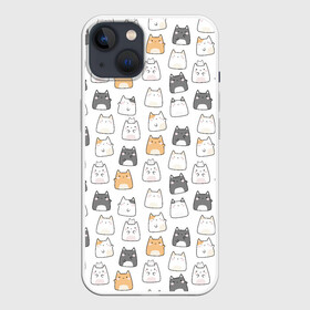 Чехол для iPhone 13 с принтом Толстые котики в Новосибирске,  |  | cute | japan | japanese | k pop | kawaii | korea | korean | детские | забавные | к поп | кавайные | кей поп | корейские | котики | коты | котята | котятки | кошки | милые | прикольные | пухленькие | пухлые | смешные | счастливые